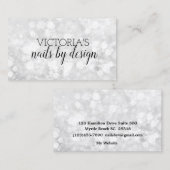 De Visite Elégant Nail Tech Marble Parties scintillant Carte (Devant / Derrière)