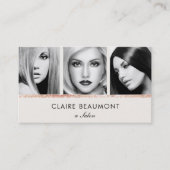 De Visite Élégant Rose moderne Gold Sequin Salon 3 Carte pho (Devant)