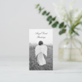De Visite Élégante Carte Angel Noir Et Blanc Lecture (Debout devant)