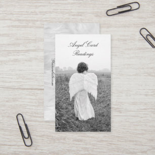 De Visite Élégante Carte Angel Noir Et Blanc Lecture