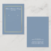 De Visite Élégante carte d'affichage Dusty Blue Gold (Devant / Derrière)