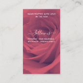 De Visite Élégante carte d'écran d'oreille rose romantique (Dos)