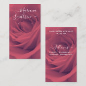 De Visite Élégante carte d'écran d'oreille rose romantique (Devant / Derrière)