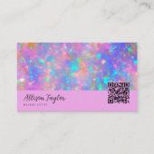 De Visite Élégante Carte Moderne avec Code Qr Violet Or Pier (Devant)