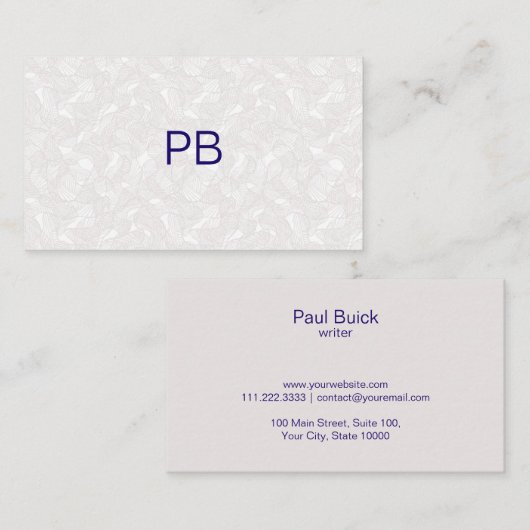 De Visite Élégante carte professionnelle Motif gris (Devant / Derrière)