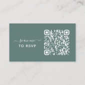 De Visite Eucalyptus Green QR Code Site Mariage Carte RSVP (Dos)