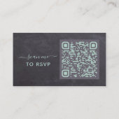 De Visite Eucalyptus QR Code Russe Mariage en ligne carte RS (Dos)
