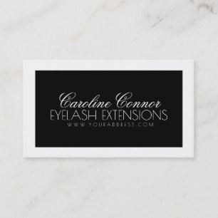 De Visite Extensions Eyelash noir & blanc Gras carte design