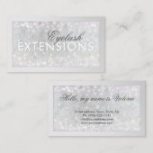 De Visite Eyelash Extensions Carte Parties scintillant argen (Devant / Derrière)