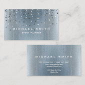De Visite Faux Silver Foil Parties scintillant subtile Carte (Devant / Derrière)