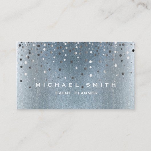 De Visite Faux Silver Foil Parties scintillant subtile Carte (Devant)