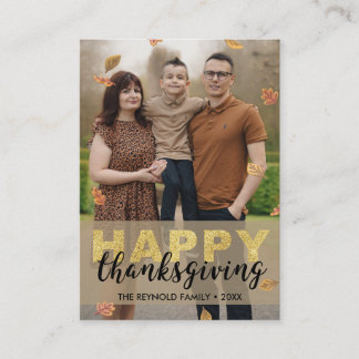 De Visite Feuilles Chaudes Joyeux Thanksgiving 50 Mini Carte