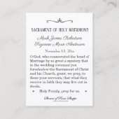 De Visite Fiançailles Mariage catholique Favoriser la Carte  (Dos)