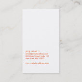 De Visite FLEURS BLANCHES MODERNES OFFSET SUR ORANGE Carte d (Dos)