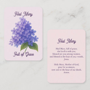 De Visite Fleurs sacrées Lilac - Salut Marie Carte Sainte