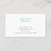 De Visite Floral vert. Carte végétale. Jardin (Dos)