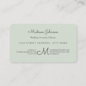 De Visite Forêt d'arbres | Monogramme personnalisé | CARTE D (Dos)