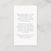 De Visite Funérailles Dans La Mémoire Amoureuse Script Carte (Dos)