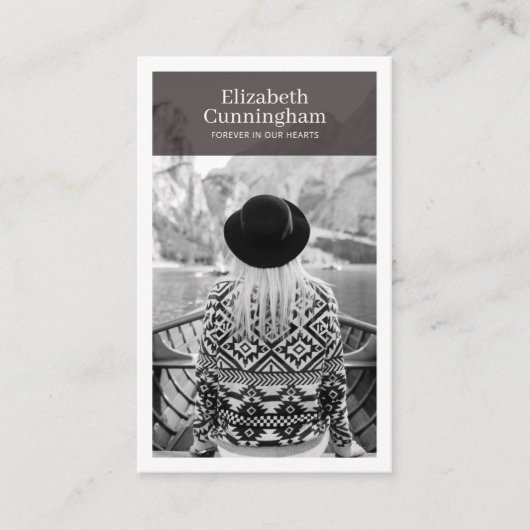De Visite Funeral Memorial Moderne et simple Carte photo (Devant)