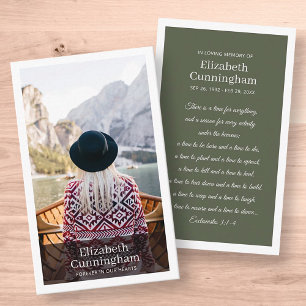 De Visite Funeral Memorial moderne et simple Carte photo