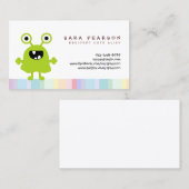 De Visite Funny Titre mignon GreenMonster Alien Carte Nom en (Devant / Derrière)