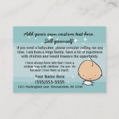 De Visite Gardant les enfants, Childcare infantile. Carte (Dos)