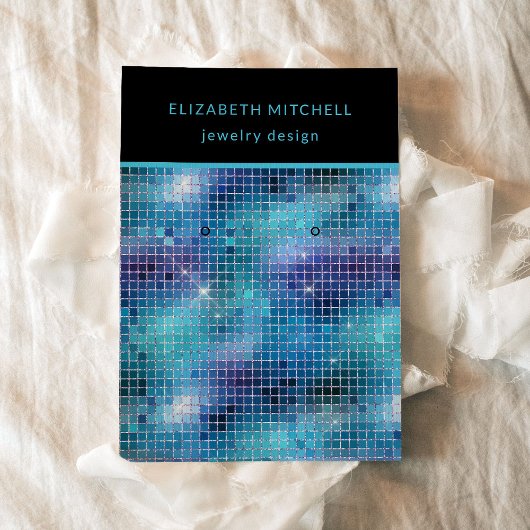 De Visite Glam Retro Blue Disco | Carte d'affichage à oreill