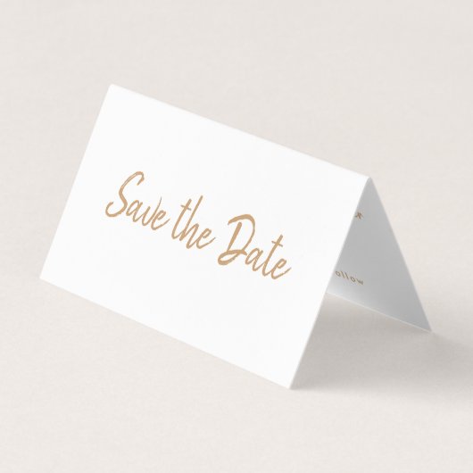 De Visite Gold Foil & Script Photo Enregistrer La Carte Date (Devant)