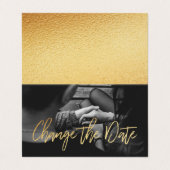 De Visite Gold Foil Script Photo Modifier La Carte Date (Extérieur déplié)