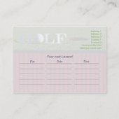 De Visite Golf - Carte Business - Horaire (Dos)