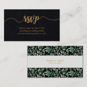 De Visite Green + Gold mariage site web rsvp carte en ligne