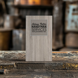 De Visite Handyman Service Modèle en bois Carte tendance