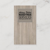 De Visite Handyman Service Modèle en bois Carte tendance (Devant)