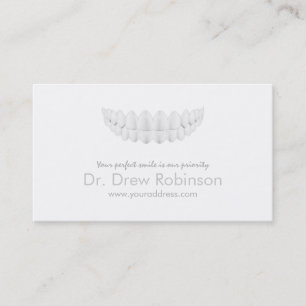De Visite Idéal Smile Blanc Simple Carte dentaire blanche