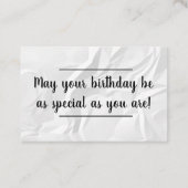 De Visite Infos carte - Anniversaire / Anniversaire (Dos)