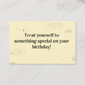 De Visite Infos carte - Message d'anniversaire - Traitez-vou (Devant)