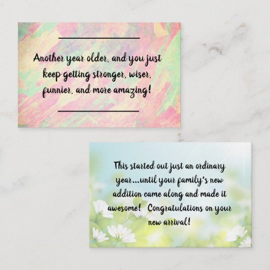 De Visite Insérez la carte - Voeux d'anniversaire! (Devant / Derrière)