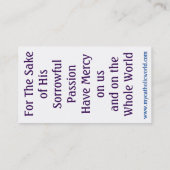 De Visite Jésus Divine Miséricorde Business Carte Sainte (Dos)