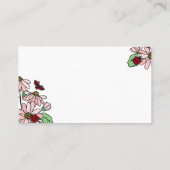 De Visite Ladybugs & Pink Daisy Carte d'appel Maman (Dos)