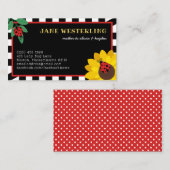 De Visite Ladybugs & Sunflower Mom Carte d'appel (Devant / Derrière)