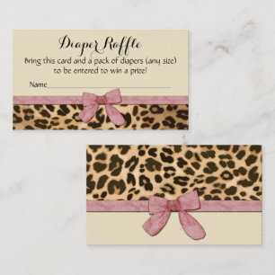 De Visite Léopard rose fille Baby shower Déchets Carte Raffl