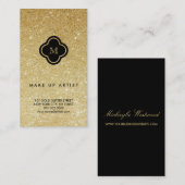 De Visite Les parties scintillantes d'or miroitent carte (Devant / Derrière)