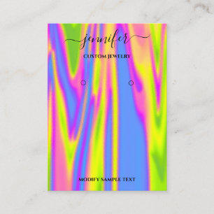 De Visite Logo Carte à bijoux artisanale Holographie modern