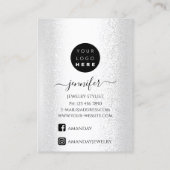 De Visite Logo Carte bijoux artisanale gris argent (Dos)