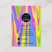 De Visite Logo Carte bijoux artisanale Holographique moderne (Dos)