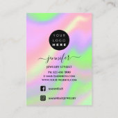 De Visite Logo Carte bijoux artisanale Holographique Pinky (Dos)