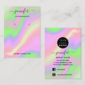 De Visite Logo Carte bijoux artisanale Holographique Pinky (Devant / Derrière)