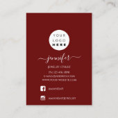 De Visite Logo Carte bijoux artisanale Minimalisme Bourgogne (Dos)