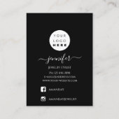 De Visite Logo Carte bijoux artisanale minimalisme noir blan (Dos)