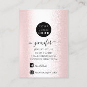 De Visite Logo Carte bijoux artisanale rose (Dos)